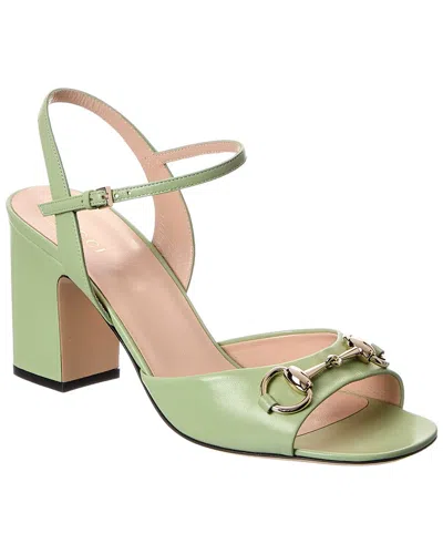 Gucci Horsebit Leather Sandal In Green
