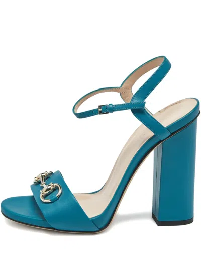 Pre-owned Gucci Horsebit Leather Sandals In Blue