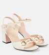 Gucci Horsebit Leather Sandals In White