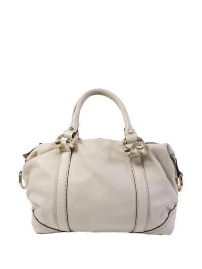 Pre-owned Gucci Horsebit Leather Shoulder Bag In Neutral