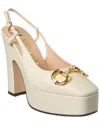 Gucci Horsebit Leather Slingback Platform Pump In Multi