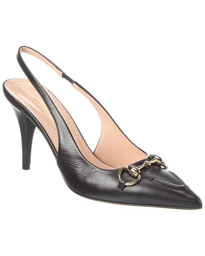 GUCCI GUCCI HORSEBIT LEATHER SLINGBACK PUMP