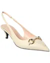 Gucci Horsebit Leather Slingback Pump In White