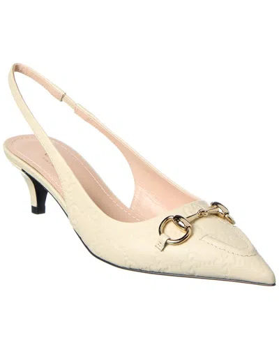 GUCCI GUCCI HORSEBIT LEATHER SLINGBACK PUMP