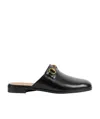Gucci Horsebit Leather Slippers In Black