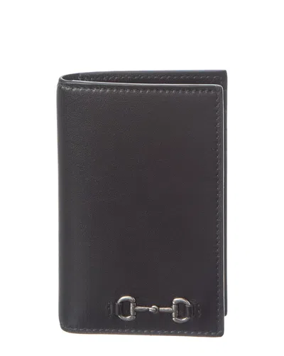 Gucci Slim Bi-fold Card Holder With Metallic Hardware In Burgundy
