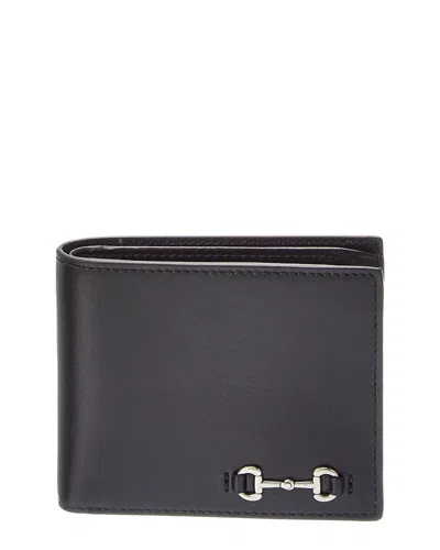 Gucci Horsebit Leather Wallet In Black