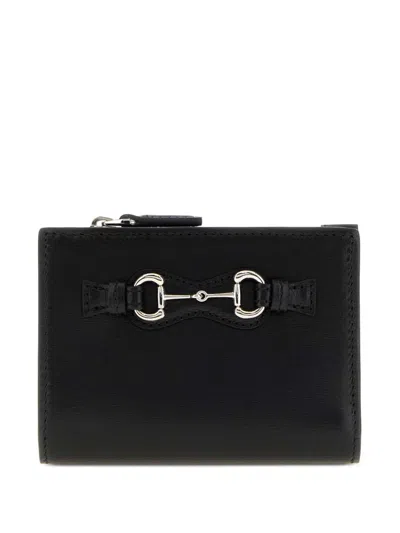 Gucci Horsebit Leather Wallet In Black