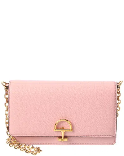 Gucci Horsebit Leather Wallet On A Chain In Pink