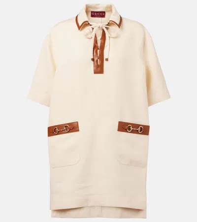 GUCCI HORSEBIT LINEN CANVAS MINIDRESS