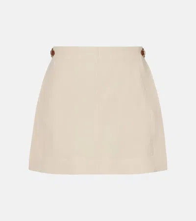 Gucci Horsebit Linen Canvas Miniskirt