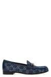 Gucci Denim Loafers With Embroidered Monogram Pattern