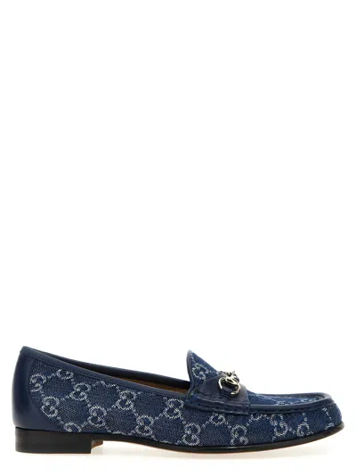 Gucci Denim Monogram Loafers