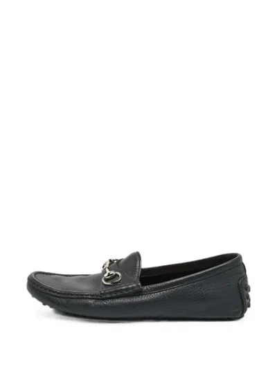 Pre-owned Gucci Horsebit Loafers In Black