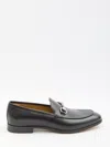 Gucci Leather Slip-on Loafers With Iconic Horsebit Detail In Black