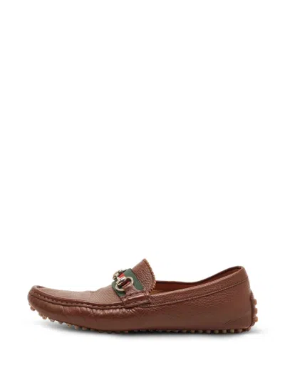 Pre-owned Gucci Horsebit Loafers In Brown
