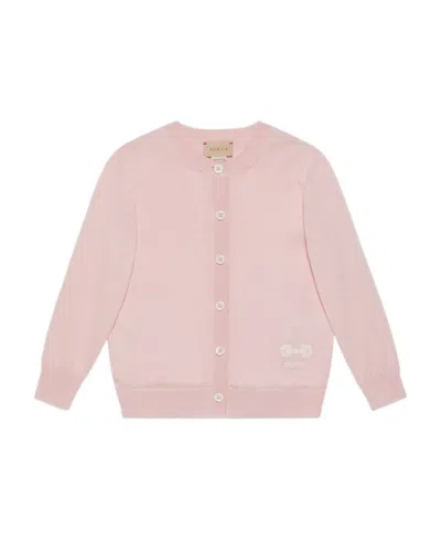 Gucci Horsebit-logo Button-up Cardigan In Pink