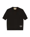 Gucci Horsebit Logo-knit T-shirt In Black