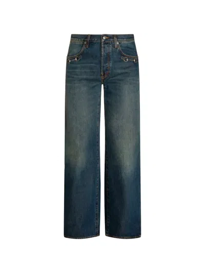 Gucci Horsebit Low-rise Jeans In Blue