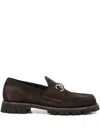 Gucci Horsebit Lug-sole Loafers In Brown