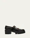 Gucci Horsebit Lug-sole Platform Mary Janes In Nero