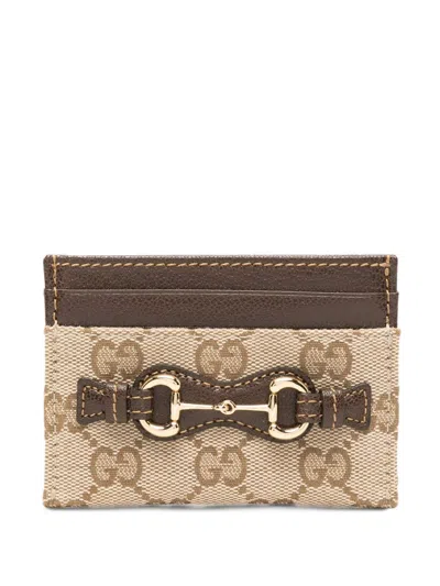 Gucci Horsebit Medium Wallet In Beige