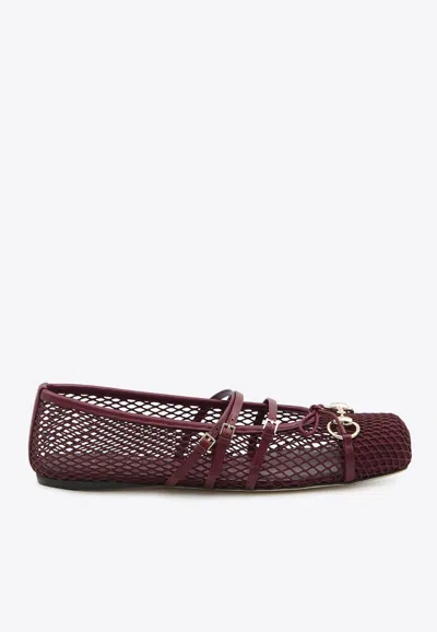 Gucci Horsebit Mesh Ballet Flats In Multi