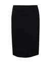 Gucci Midi Black Skirt With Morsetto Details In Wool Blend Woman In Black
