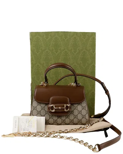 Gucci Horsebit Mini Top Handle Tote Shoulder Bag (authentic Pre-loved) In Brown