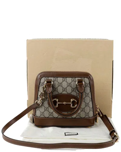 Gucci Horsebit Mini Top Handle Tote Shoulder Bag (authentic Pre-loved) In Brown