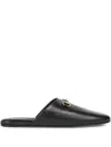 Gucci Men Black Mule With Horsebit On The Front In Smooth Leather Man In Black