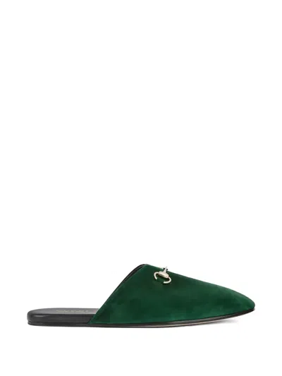 Gucci Horsebit Mules In Green