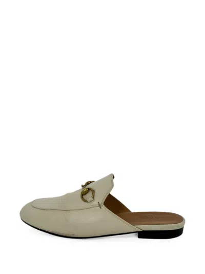 Pre-owned Gucci Horsebit Mules In Neutrals