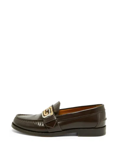 Pre-owned Gucci Horsebit Patent Leather Loafers In Brown