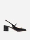 Gucci Lady Patent Bit Slingback Pumps In Black