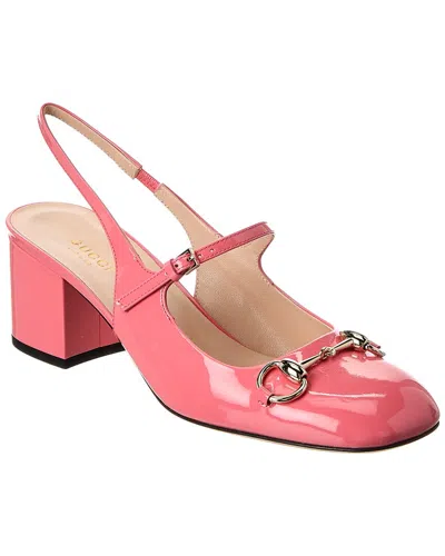 Gucci Horsebit Patent Slingback Pump