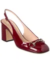 Gucci Bordeaux Slingback Pumps With Horsebit In Patent Leather Woman In Red
