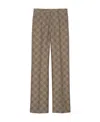 Gucci Maxi Horsebit-motif Tailored Trousers In Brown
