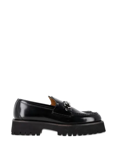 Pre-owned Gucci Horsebit Platform Loafers In Black