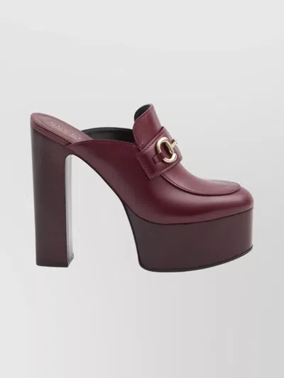 GUCCI HORSEBIT PLATFORM MULES SOFT LEATHER