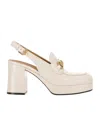 Gucci Horsebit Platform Mules In White
