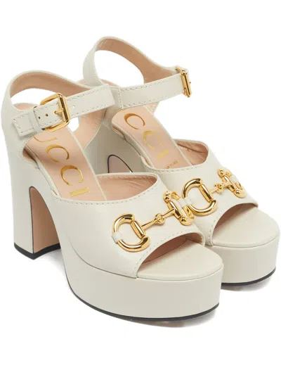 Pre-owned Gucci Horsebit Platform Sandals In Neutral