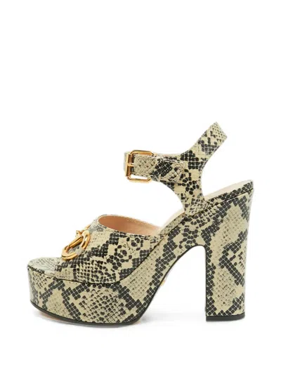 Pre-owned Gucci Horsebit Platform Sandals In Neutral