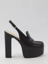 Gucci Mocassini Slingback Con Plateau E Morsetto In Black