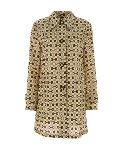 GUCCI GUCCI GRAPHIC PRINTED MID-LENGTH COAT