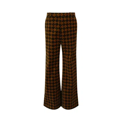 Pre-owned Gucci Horsebit Print Flared Leg Pants 'brown' | Men's Size 50