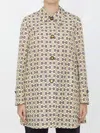 Gucci Horsebit-print Shell Coat In Beige