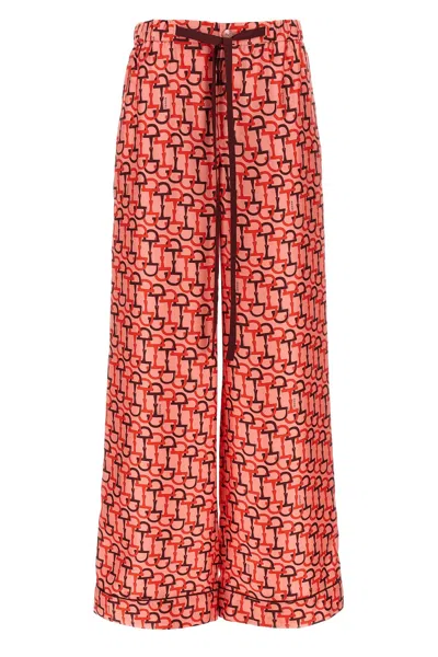 Gucci Women's Printed Silk Pants In Orange