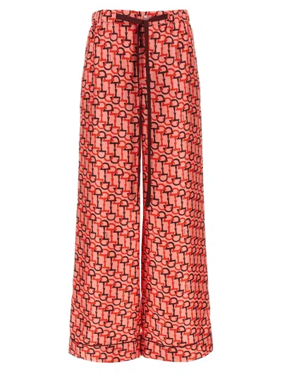Gucci Women's Printed Silk Pants In Orange