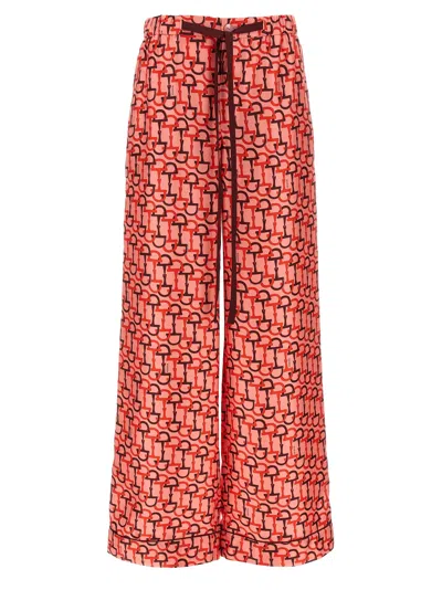 Gucci Women's Printed Silk Pants In Orange